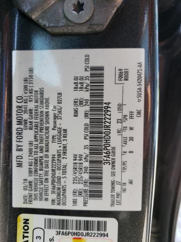 VIN 3FA6P0HD0JR222994 2018 Ford Fusion, SE no.13