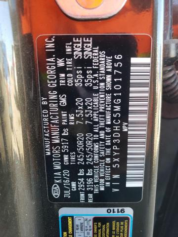 2021 Kia Telluride Ex VIN: 5XYP3DHC5MG101756 Lot: 59993464