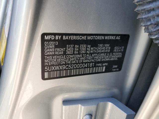 2013 BMW X3 xDrive28I VIN: 5UXWX9C52D0D04181 Lot: 60808224