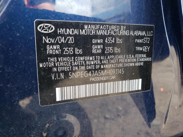 2021 Hyundai Sonata Se VIN: 5NPEG4JA5MH091145 Lot: 59981934