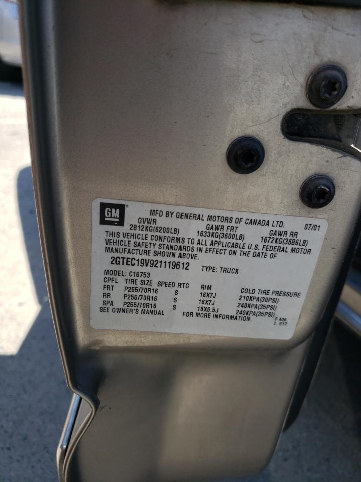 2GTEC19V921119612 2002 GMC New Sierra C1500