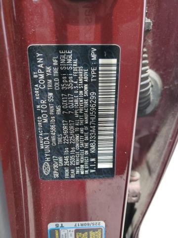 2017 Hyundai Tucson Limited VIN: KM8J33A47HU596299 Lot: 59494114