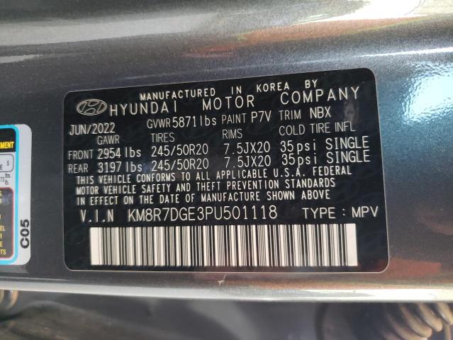 2023 Hyundai Palisade Calligraphy VIN: KM8R7DGE3PU501118 Lot: 58029274