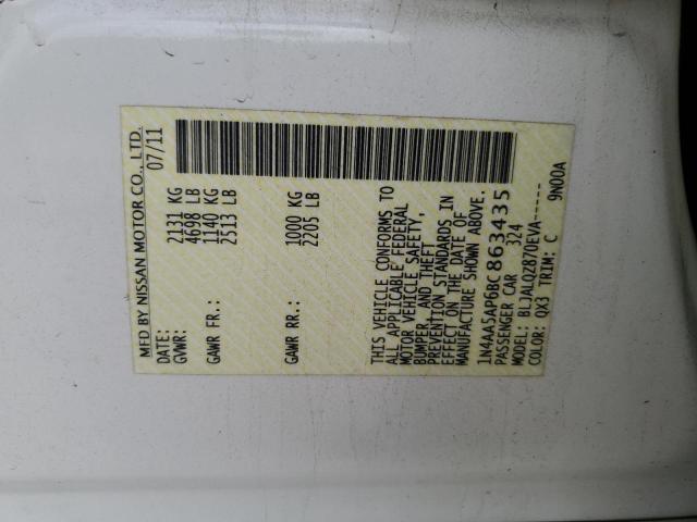 2011 Nissan Maxima S VIN: 1N4AA5AP6BC863435 Lot: 57858414