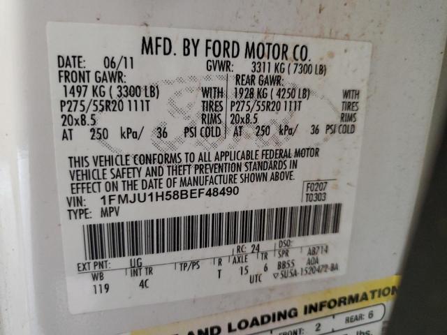 2011 Ford Expedition Xlt VIN: 1FMJU1H58BEF48490 Lot: 59743014