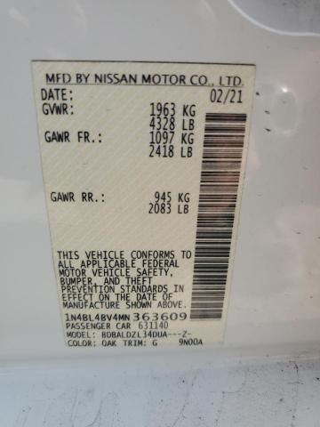 2021 Nissan Altima S VIN: 1N4BL4BV4MN363609 Lot: 58573104