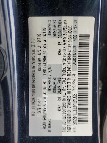 2018 Mazda 3 Touring VIN: 3MZBN1L39JM191998 Lot: 56503544