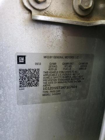 2019 Chevrolet Malibu Lt VIN: 1G1ZD5ST1KF107924 Lot: 60464464