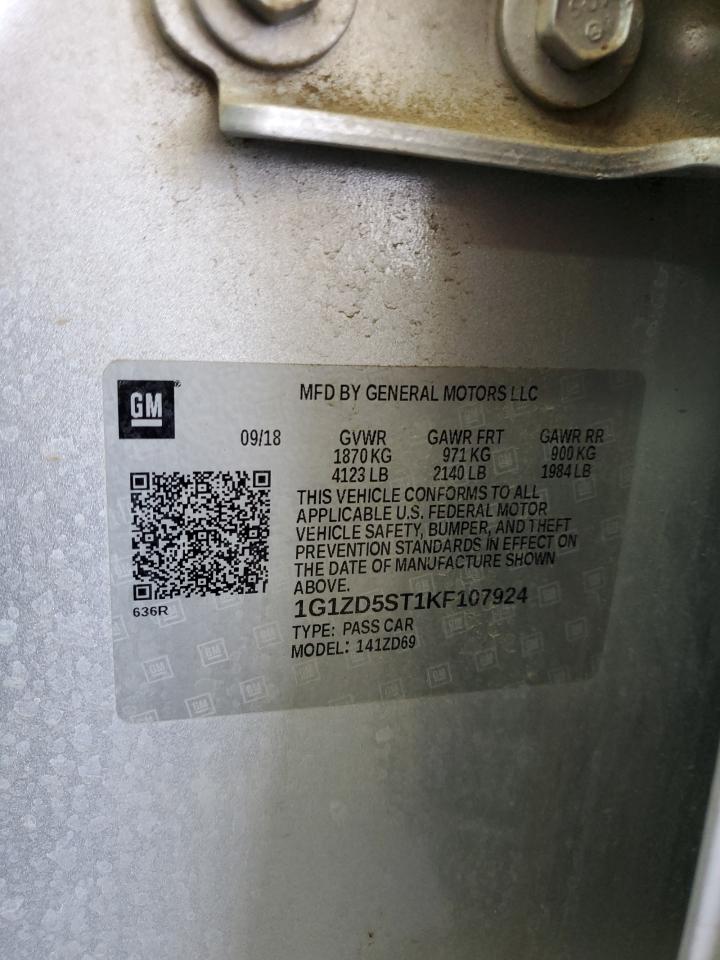 1G1ZD5ST1KF107924 2019 Chevrolet Malibu Lt
