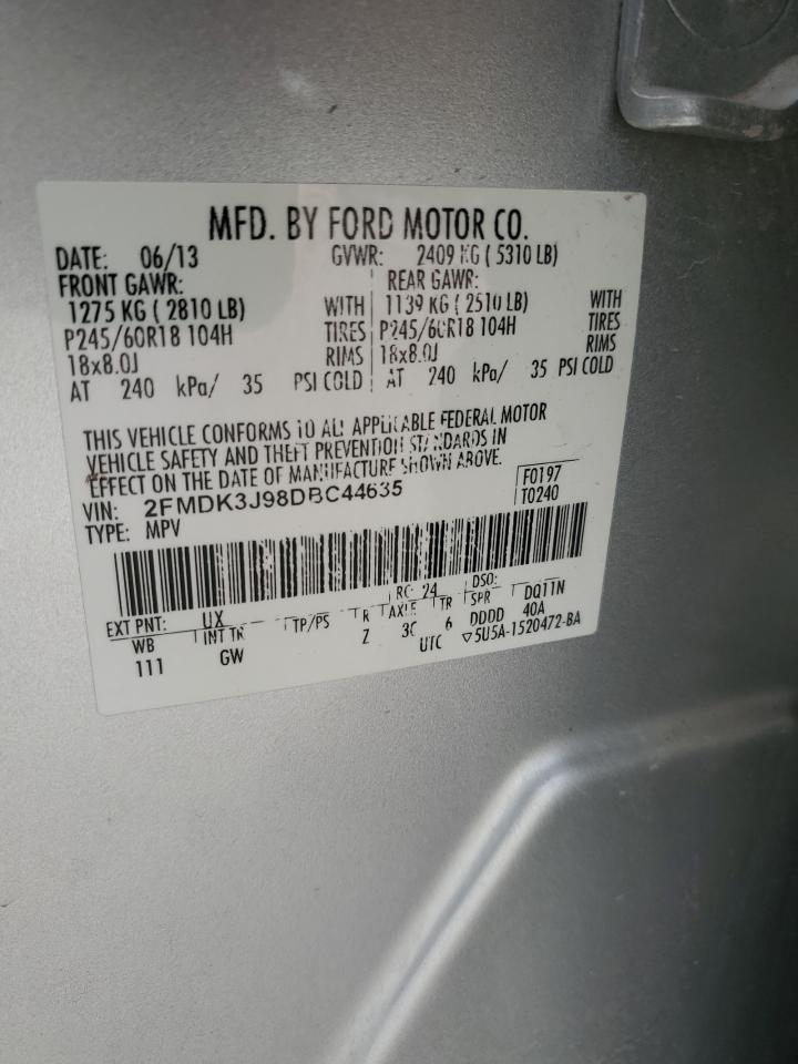 2FMDK3J98DBC44635 2013 Ford Edge Sel