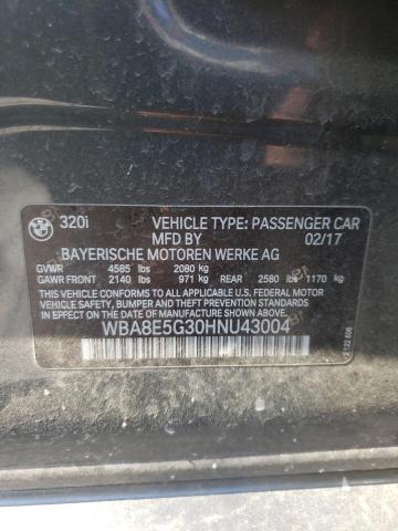 2017 BMW 320 Xi VIN: WBA8E5G30HNU43004 Lot: 59104664