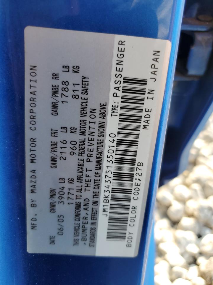 JM1BK343751350140 2005 Mazda 3 Hatchback