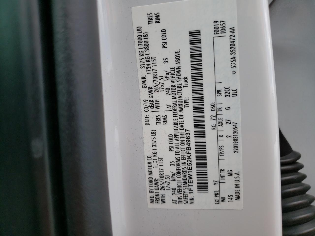 1FTEW1E52KFB49637 2019 Ford F150 Supercrew