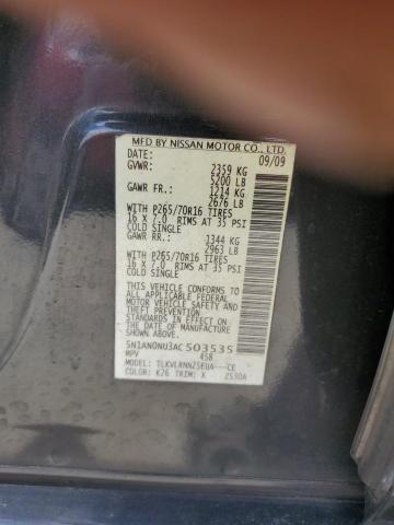 2010 Nissan Xterra Off Road VIN: 5N1AN0NU3AC503535 Lot: 59687684