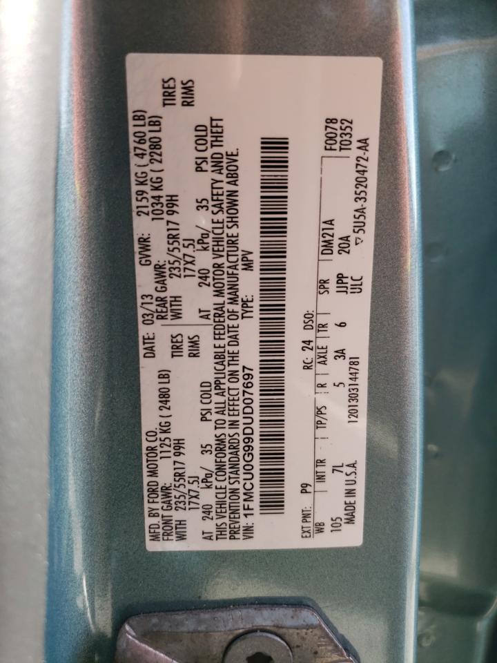 2013 Ford Escape Se vin: 1FMCU0G99DUD07697