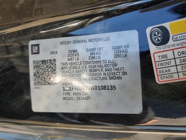 2019 Chevrolet Camaro Ss VIN: 1G1FH1R77K0108135 Lot: 59529464