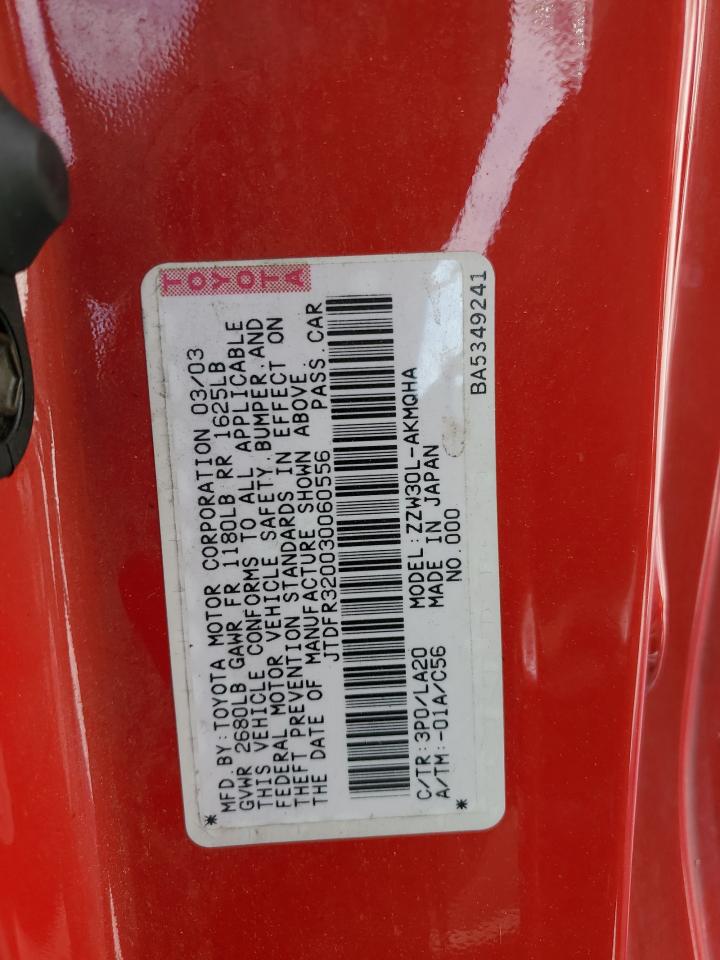 JTDFR320030060556 2003 Toyota Mr2 Spyder