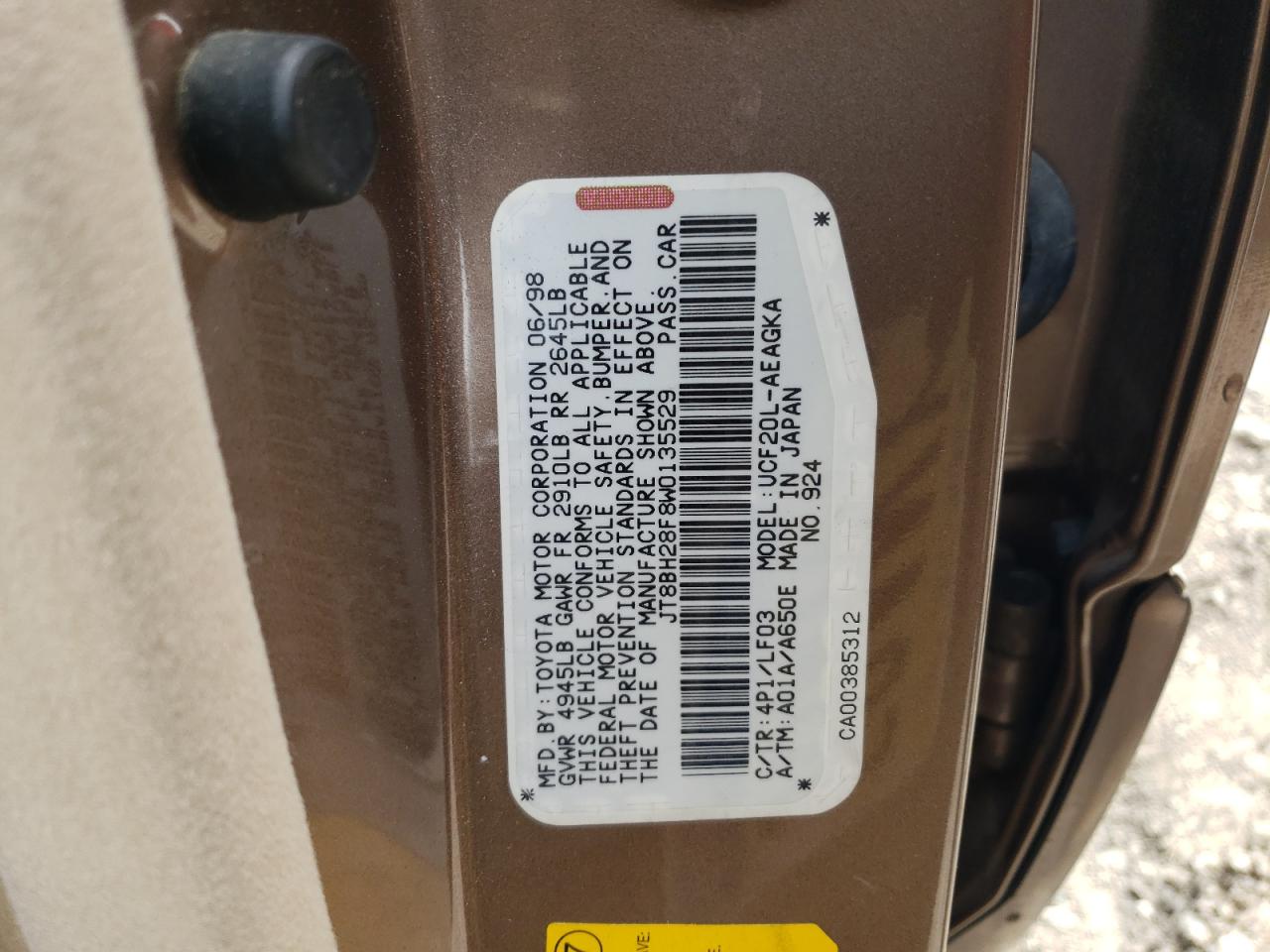 JT8BH28F8W0135529 1998 Lexus Ls 400