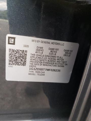 2021 Chevrolet Malibu Lt VIN: 1G1ZD5ST7MF026235 Lot: 60070564