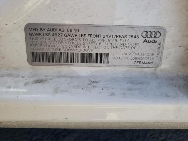 2011 Audi A4 Premium Plus VIN: WAUFFAFL0BN003418 Lot: 57878274