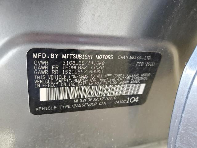 2020 Mitsubishi Mirage G4 Es VIN: ML32F3FJ9LHF10710 Lot: 59117394