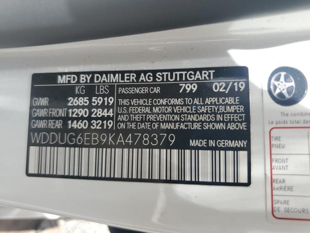 2019 MERCEDES-BENZ S 450 4MAT - WDDUG6EB9KA478379