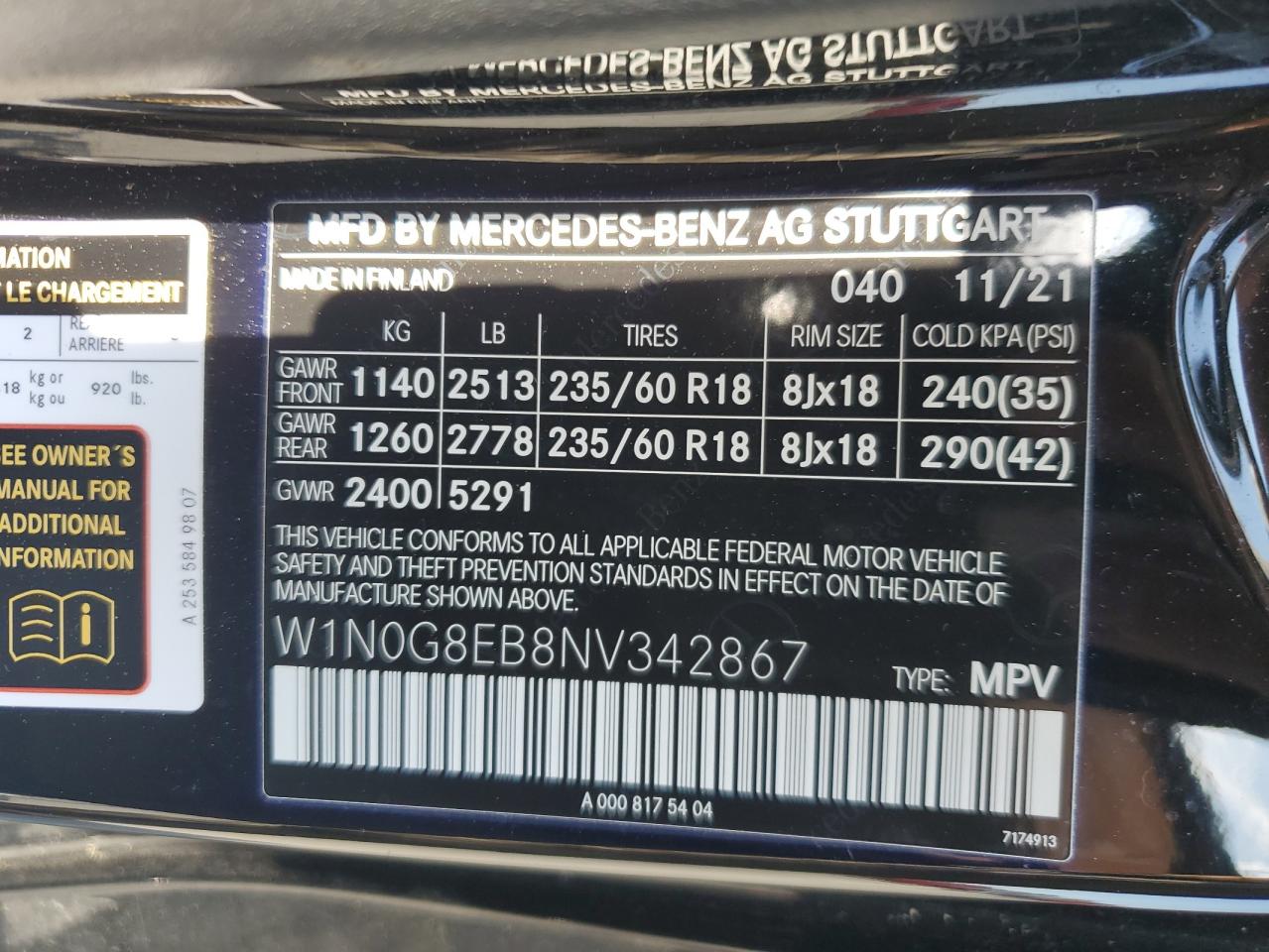 W1N0G8EB8NV342867 2022 Mercedes-Benz Glc 300 4Matic