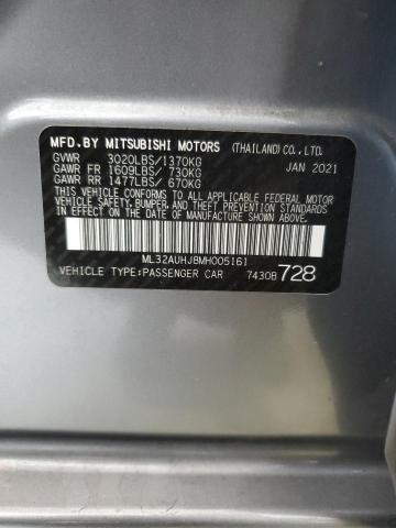 2021 Mitsubishi Mirage Es VIN: ML32AUHJ8MH005161 Lot: 60139654