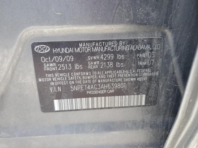 2010 Hyundai Sonata Gls VIN: 5NPET4AC3AH639801 Lot: 58232984
