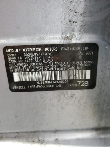 2021 Mitsubishi Mirage Es VIN: ML32AUHJ7MH005264 Lot: 58021104