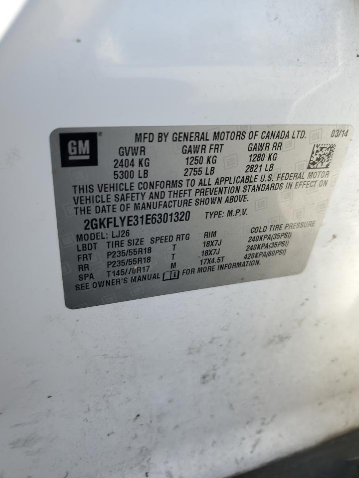 2GKFLYE31E6301320 2014 GMC Terrain Slt