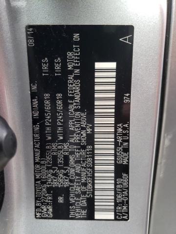 2015 Toyota Highlander Le VIN: 5TDBKRFH5FS081118 Lot: 57508544