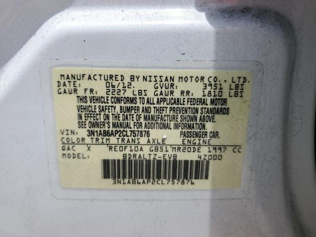 2012 Nissan Sentra 2.0 VIN: 3N1AB6AP2CL757876 Lot: 57536544