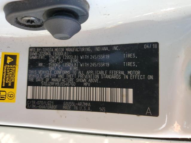 2018 Toyota Highlander Se VIN: 5TDJZRFH9JS546760 Lot: 56488754