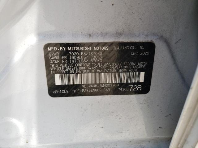 2021 Mitsubishi Mirage Es VIN: ML32AUHJ5MH003769 Lot: 59478034