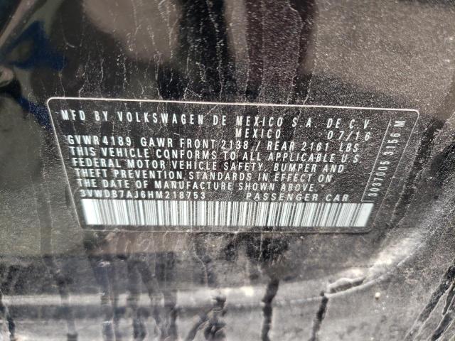 2017 Volkswagen Jetta Se VIN: 3VWDB7AJ6HM218753 Lot: 60166984