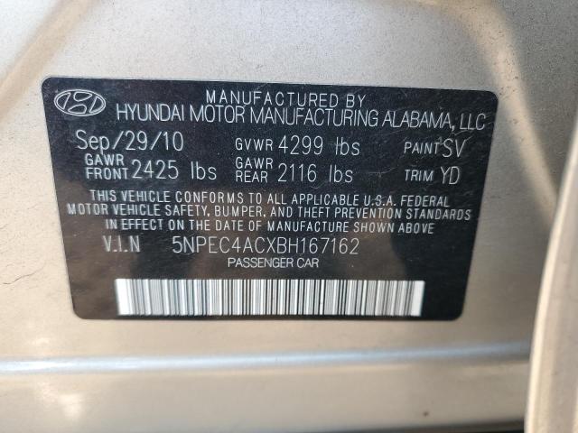 2011 Hyundai Sonata Se VIN: 5NPEC4ACXBH167162 Lot: 59461134