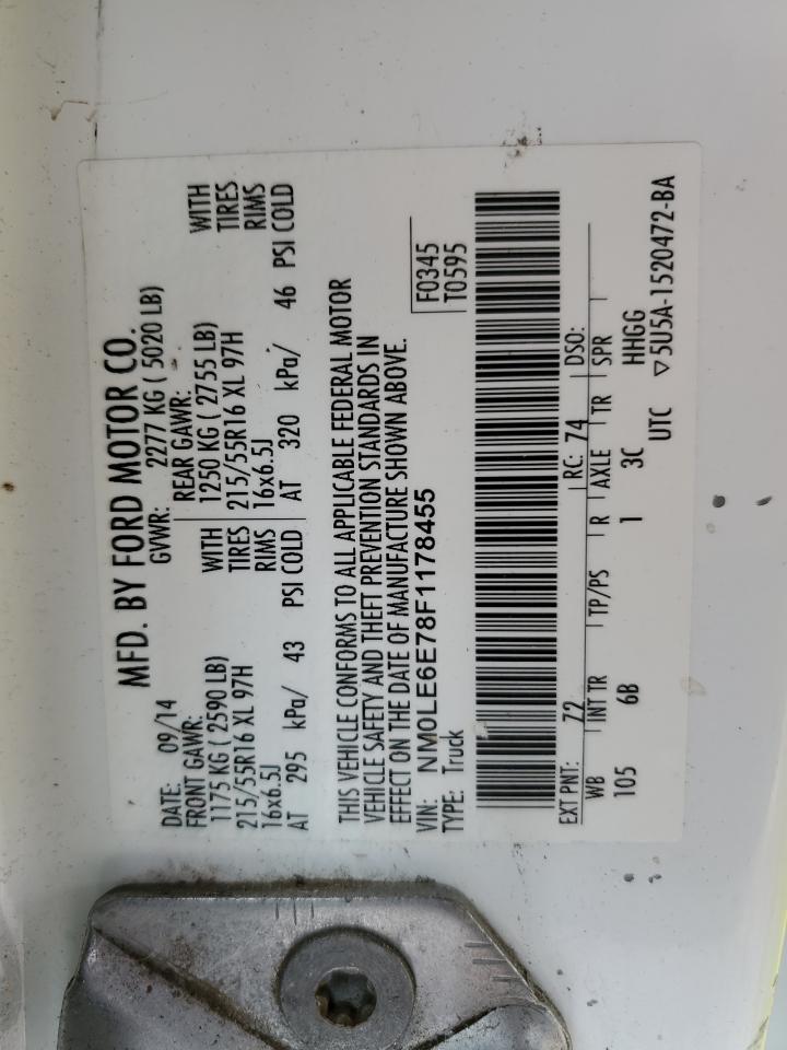 NM0LE6E78F1178455 2015 Ford Transit Connect Xl