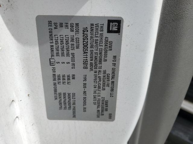 2010 GMC Savana G3500 Ls VIN: 1GJ2GZDG5A1115018 Lot: 61100254