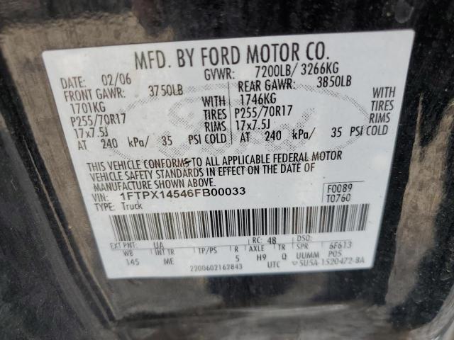 2006 Ford F150 VIN: 1FTPX14546FB00033 Lot: 56754764