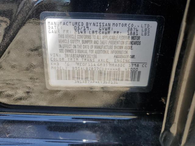 2019 NISSAN SENTRA S - 3N1AB7AP4KY362136