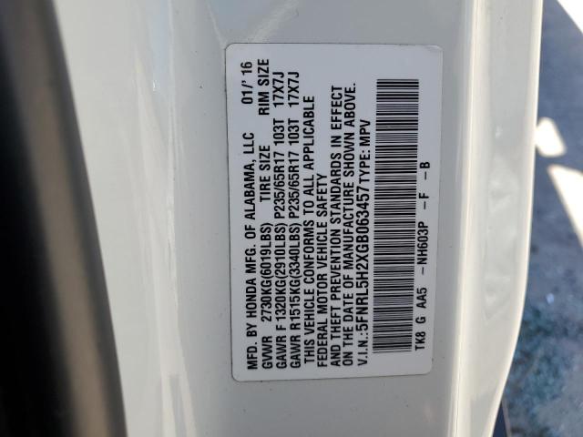 5FNRL5H2XGB063457 2016 HONDA ODYSSEY - Image 13