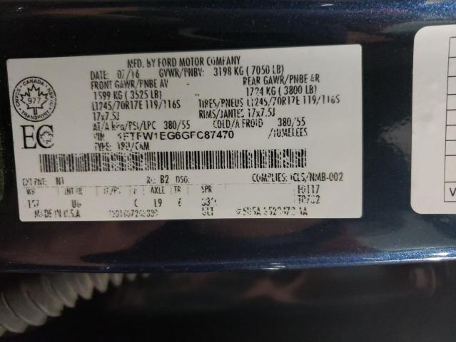 2016 FORD F150 SUPER - 1FTFW1EG6GFC87470