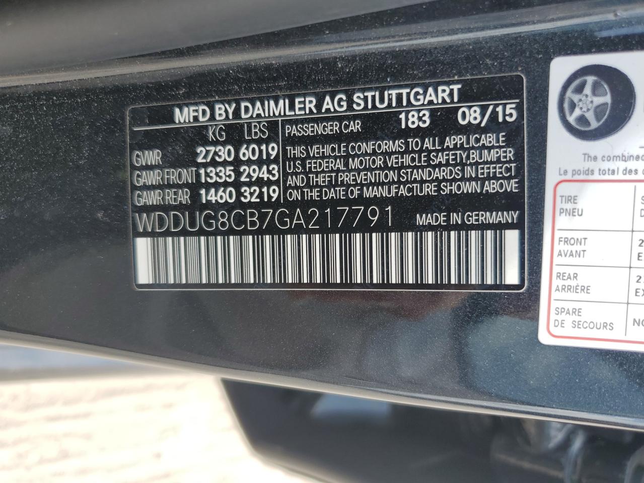 WDDUG8CB7GA217791 2016 Mercedes-Benz S 550