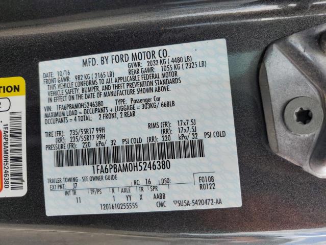 2017 Ford Mustang VIN: 1FA6P8AM0H5246380 Lot: 58356844