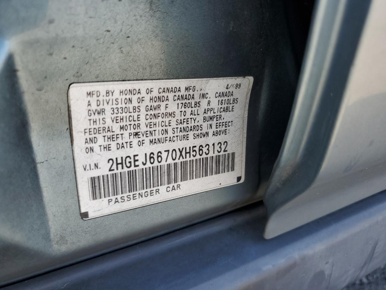 2HGEJ6670XH563132 1999 Honda Civic Lx