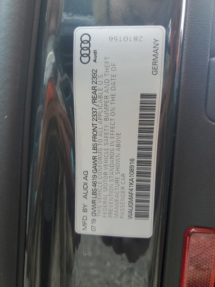 WAUGMAF41KA108916 2019 Audi A4 Premium