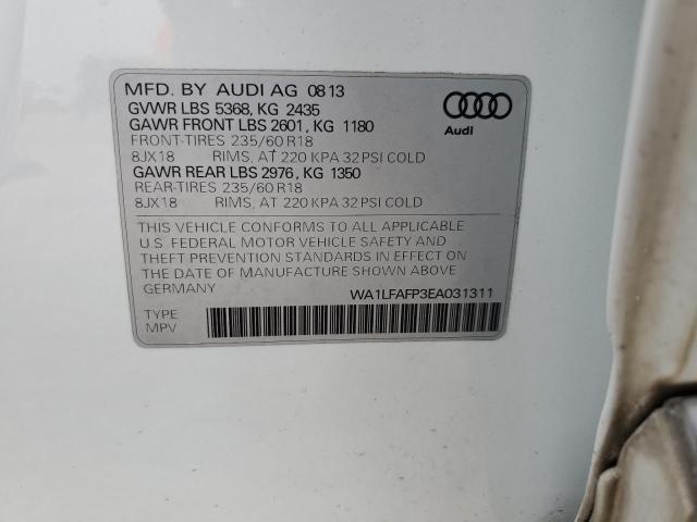 VIN WA1LFAFP3EA031311 2014 Audi Q5, Premium Plus no.12