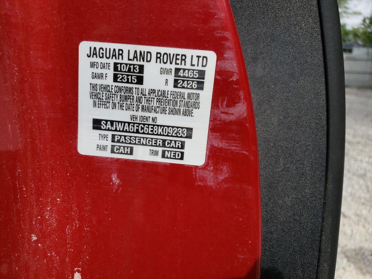 SAJWA6FC6E8K09233 2014 Jaguar F-Type S