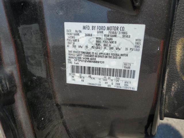 2006 Ford F150 VIN: 1FTPX12V86NB89131 Lot: 58619734